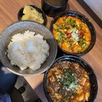 麻婆豆腐TOKYO - ダブルランチ定食（黒・中辛、赤）