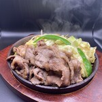 Teppan-yaki Genghis Khan (Mutton grilled on a hot plate)