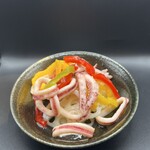 Marinated squid and lotus root