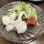 金町製麺 - ハモの湯引き梅肉添え