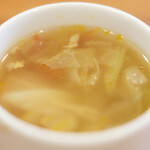 レストラン・サカキ - 千葉県産林SPF豚のポークジンジャー 1350円 のスープ