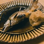 和味　大輔 - お魚コースの鮎の塩焼き。付け合わせの大根おろしも単なる大根おろしではなく◎