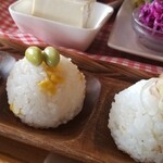 カフェ デザートムーン - うー、ご飯が可愛いー♥️。実はキューティー過ぎるご飯はキャラに合わない笑と思ってずっと訪問を避けていたお店なんだけど、行って良かった♪