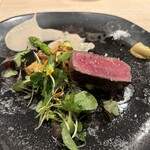 フクシマ - 先ほどの和牛をジロウダケ
      マッシュルームのソースで