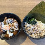 キラメキノトリ - 家系チャーシュー丼 ＆ 元祖味噌からあげ丼