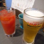 炭火焼き 花 - トマトチューハイ＆生ビール