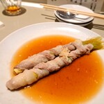 Yuge - ⚫豚バラ肉とヤングコーンの醤油蒸し