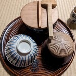 瓢亭 - 朝粥が運ばれて来ました