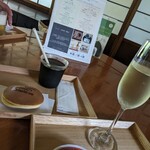 Murin An - 友人はどら焼きとアイスコーヒーのセット、シャンパンと抹茶最中アイスをそれぞれに