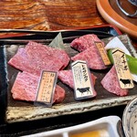 炭火焼肉くらた - 信州プレミアム牛肉盛合せ150g定食(\2,400)