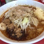 ラーメン二郎 - つけ麺つけ汁。ニンニク・脂。