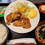 芝の鳥一代 - 芝の大きい唐揚げランチセット 3個セット（880円）