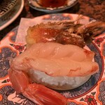 Kaitensushi Hokkaidou - 特大赤エビ1貫頭の唐揚げ付き　290円