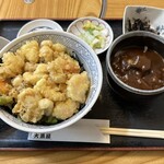 Daikokuya - 天むす丼定食、1,370円＋ミニカレーうどん、100円