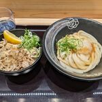 Hanamaru Udon - おろし醤油小＋ミニ塩豚丼 税込580円