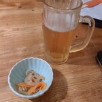 Chura San - オリオンビールと突き出し