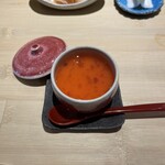 麻布十番 鮨 すずめ - 梅の茶碗蒸し