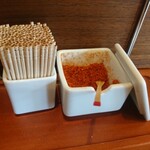 そば喜り よし田 - 卓上の調味料