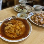 留園 - カニタマ、麻婆豆腐、回鍋肉