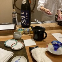 天七 - 隠し酒　十四代　お猪口から少しこぼれるくらい