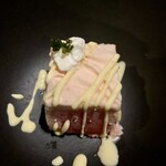 KUFUKU± - パルフェ・西瓜　海水クリーム　バニラ　海葡萄塩漬・西瓜に塩といった定番の甘みを引き出す食べ方を市川シェフ流に。海葡萄がまた良いセンス