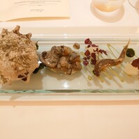 レストランひらまつ 博多 - 稚鮎 サザエ