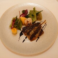 レストランひらまつ 博多 - 穴子と甘海老 宮崎マンゴー添え