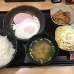 吉野家 - 2019/09/01 ハムエッグ牛小鉢定食