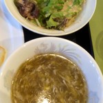 麗華 - ２０１３／９　エビのカレー炒め・サラダ＆スープ