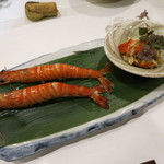 うぶか - 25年9月　車海老のウオッカ蒸し　銀杏蟹
