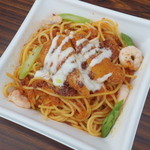 正式には・・本日のパスタ　ハリバットとアスパラのスパゲッティ白ワイン風