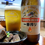 焼肉 萬たく - ＊瓶ビール（キリン一番搾り）（¥660）
            （※2階の席では生ビール→瓶ビール）