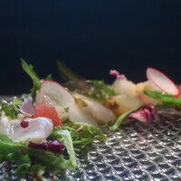 Pondichery - ターメリックでマリネした平目の炙り 柑橘・初夏のサラダアップ