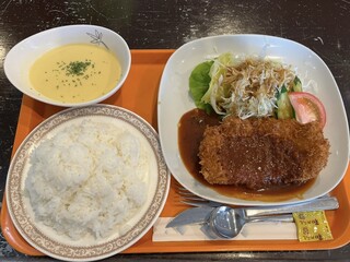 Kino Kuni - 洋食屋さんのとんかつセット（ロース）ライス極大 税込1300円