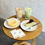 SOT Coffee Kyoto - ツナマフィンメルツ、宇治抹茶チーズケーキ、カフェラテ ( ICE )、抹茶ラテ ( ICE )♡