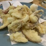 海中魚処 萬坊 - イカの天ぷら