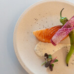 Salmon confit caper cream cheese