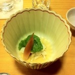 三友居 - 小菜　カニ酢翡翠かけ