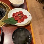 Yakiniku En - サガリと定食のごはん・スープ