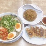 来来亭 - 味玉キムチラーメン(ガッツリA定食)