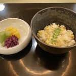 翁樹庵 - 土釜御飯　香の物