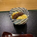 おかもと - ➓煎茶のブランマンジェ、蜂蜜のキャラメルソース。