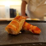 鮨 赤酢 かなやま - 江戸時代仕様の車海老、めちゃくちゃ美味しくて、びっくりした❤️