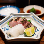 新橋 いっぱし - スミイカとイサキの焼き霜造り
