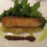 レストラン アラジン - 鮎のムニエル、肝とタップナードソース　2013-8