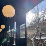 茶房 やなぎ庵 - 窓から見た冬景色
