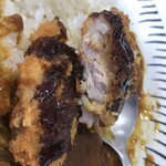 Toshoen - ひれかつカレー（570円）、大盛り（＋50円）
                        カツ断面