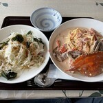お食事処　さんぽう - サラダ　カニパスタ(竹崎蟹)