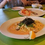 ナポリのかまど 小麦の郷 - ホタテと明太子のパスタ(生パスタ)