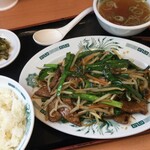 日高屋 - ニラレバ炒め 定食